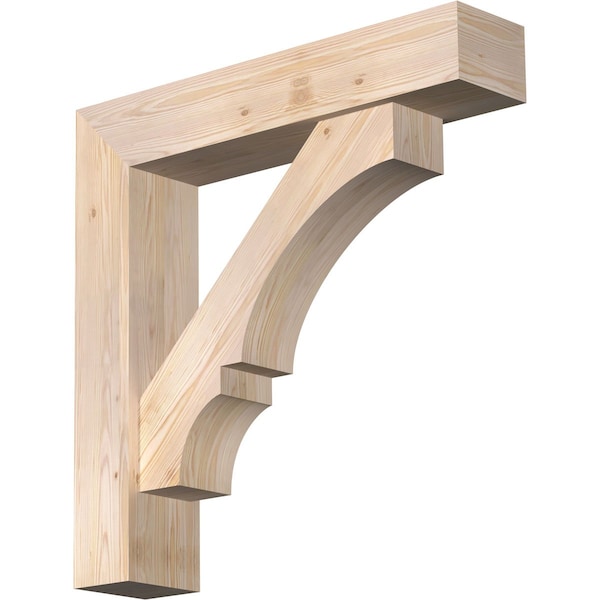 Ekena Millwork Balboa Block Smooth Bracket w/ Offset Brace, Douglas Fir, 7 1/2"W x 36"D x 36"H BKT0806X36X36BOA05SDF - main